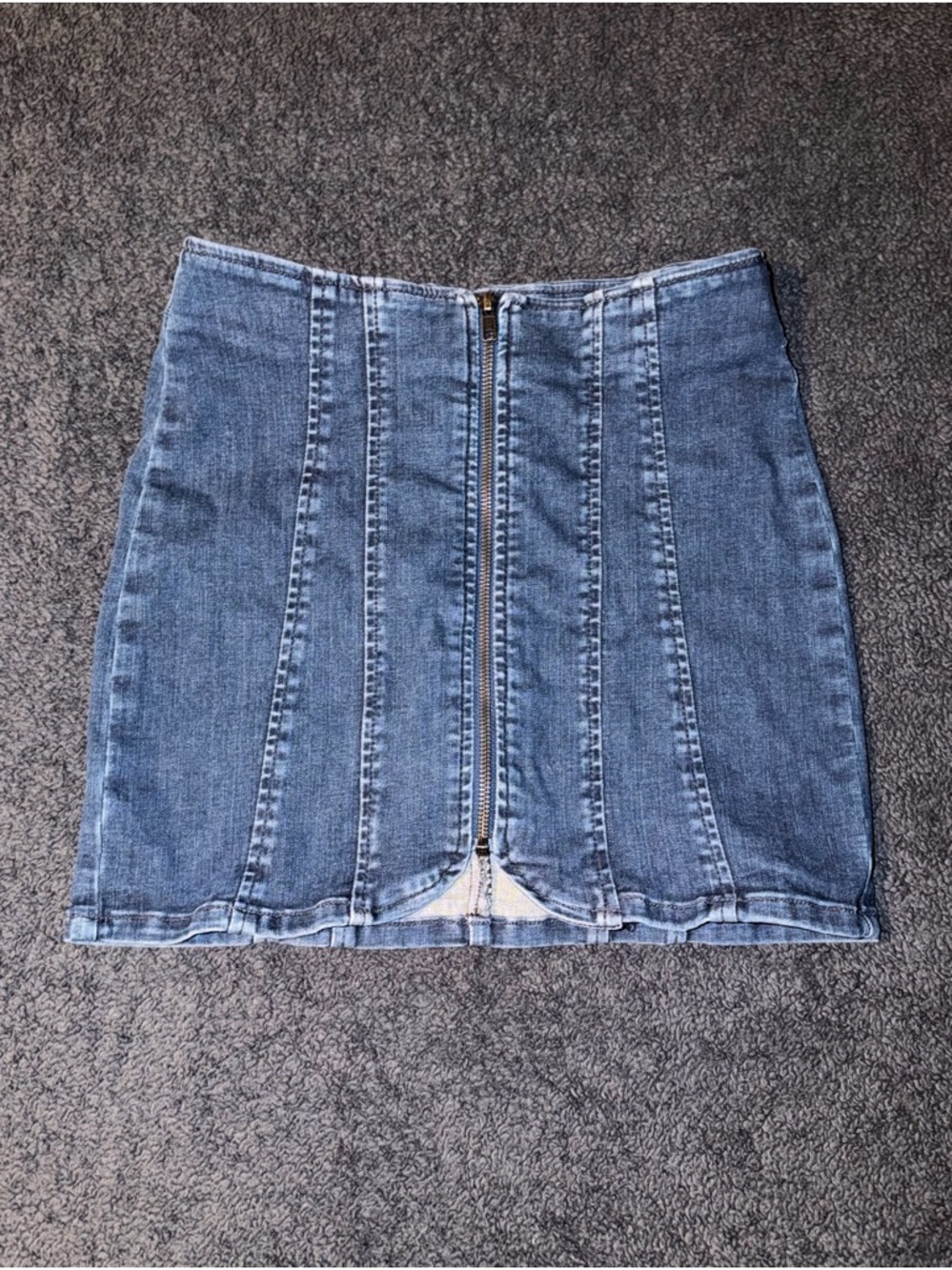 We The Free Layla Denim Stretch Mini Skirt Zipper Size 2